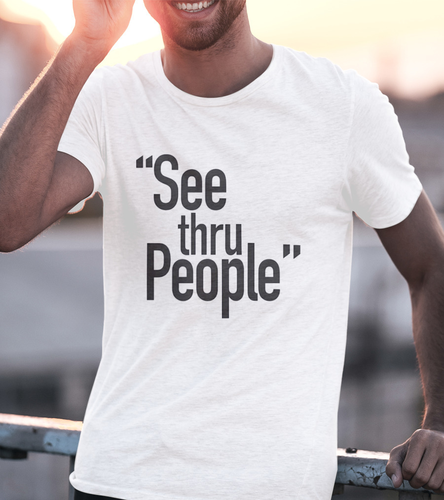 See Thru People Large Sans Serif Minimalist T-Shirt