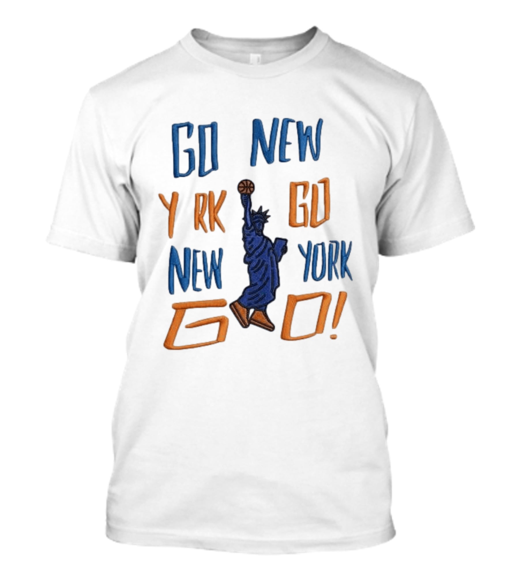 Go New York Go Statue Liberty Basketball T-Shirt