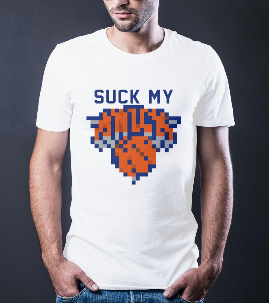 Suck My Knick Pixel Knicks Basketball T-Shirt
