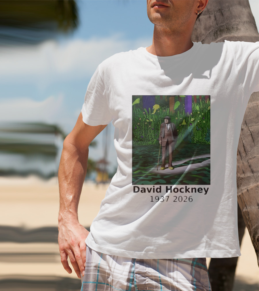 David Hockney 1937 2026 Colorful Garden Painting Memorial T-Shirt