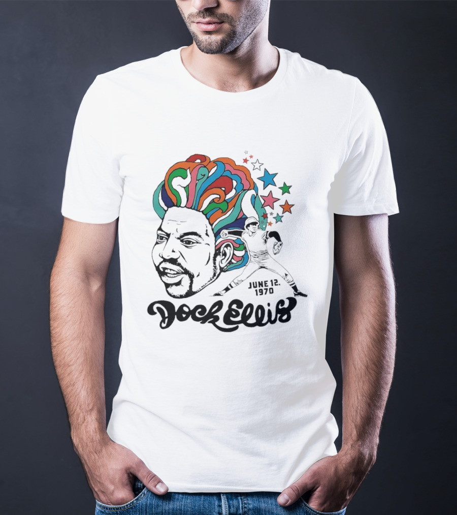 Dock Ellis Psychedelic Pitcher June 12 1970 Baseball T-Shirt