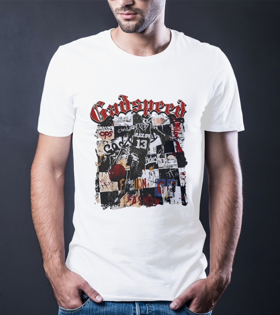 Godspeed Black Ops 13 Basketball Collage Style Urban Fashion T-Shirt