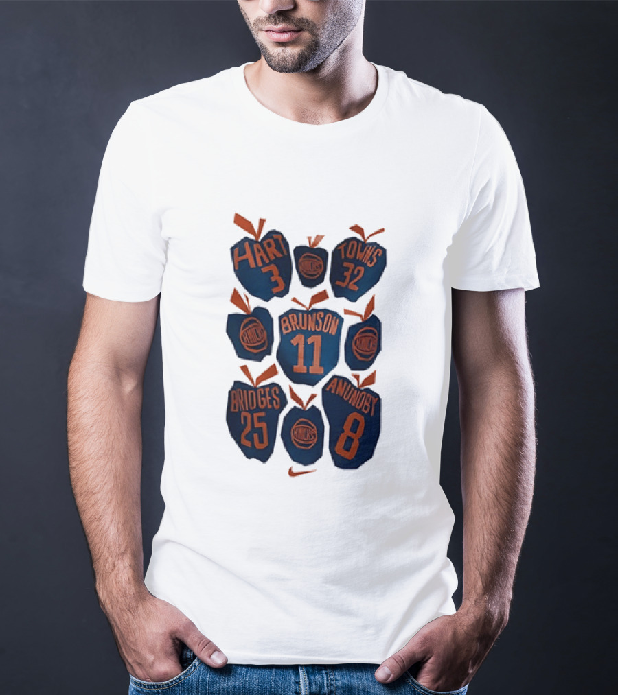 New York Knicks NBA Hart Brunson Towns Bridges Anunoby Big Apple Legends T-Shirt