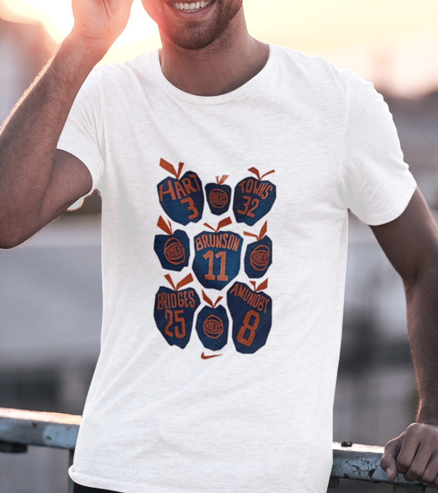 New York Knicks NBA Hart Brunson Towns Bridges Anunoby Big Apple Legends T-Shirt