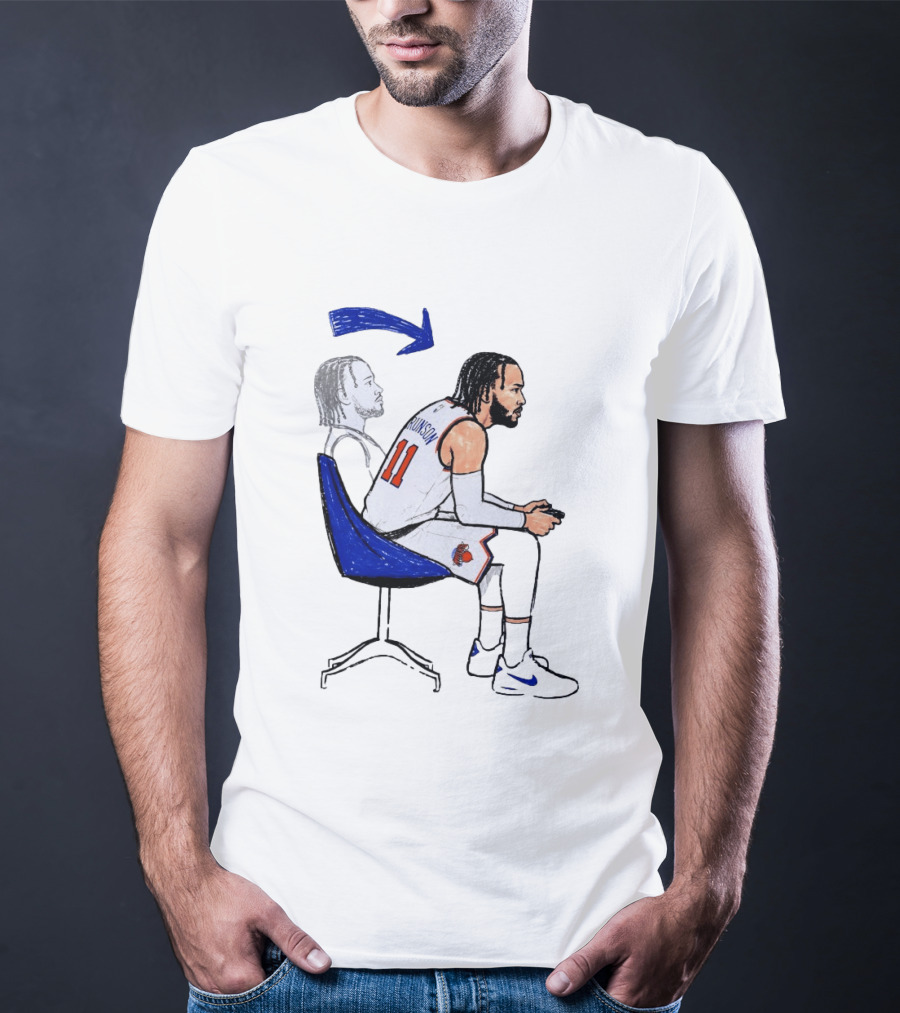 Jalen Brunson 11 Relaxed New York Knicks Cartoon T-Shirt