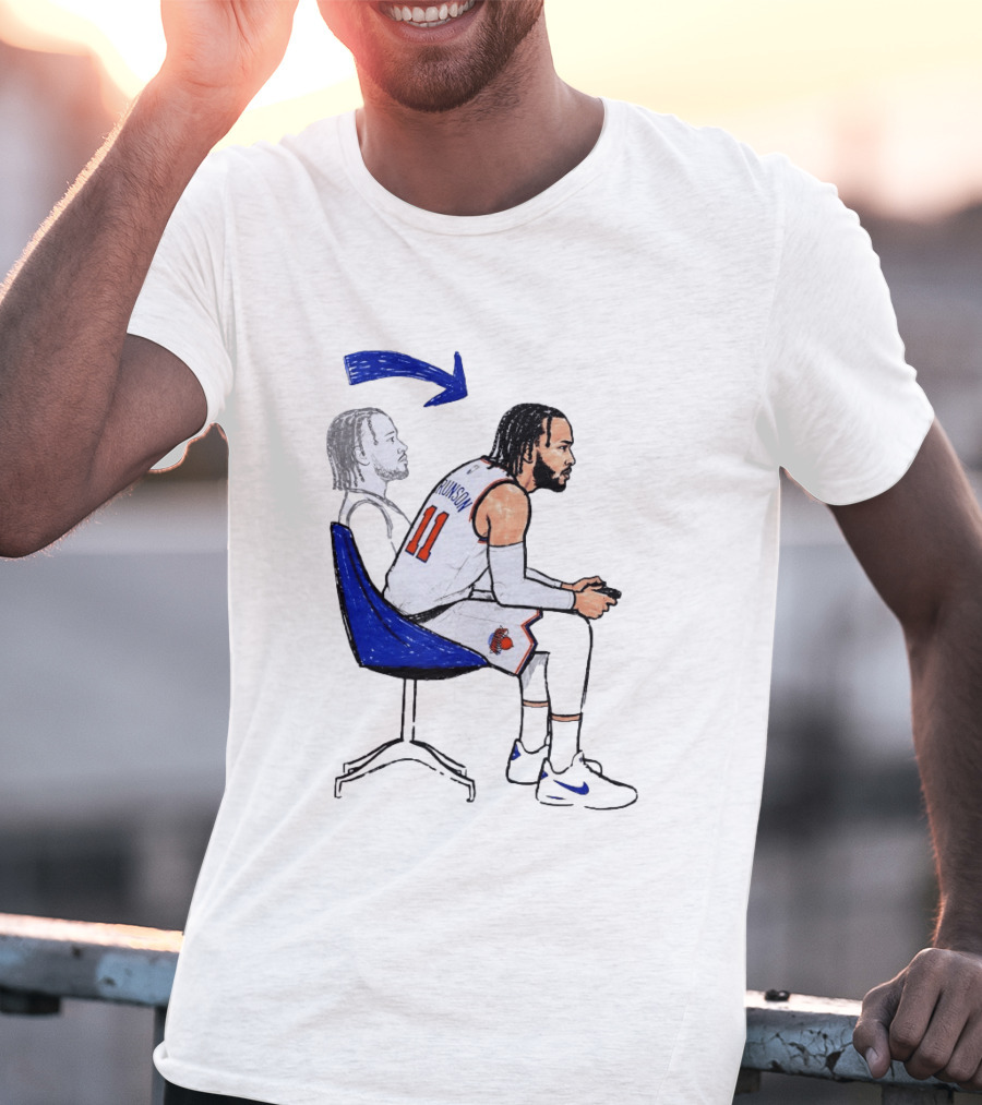 Jalen Brunson 11 Relaxed New York Knicks Cartoon T-Shirt