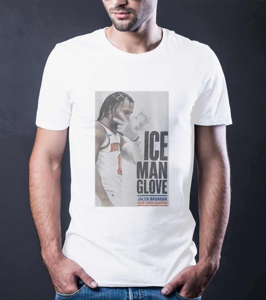 Jalen Brunson Ice Man Glove New York Knicks Clutch T-Shirt
