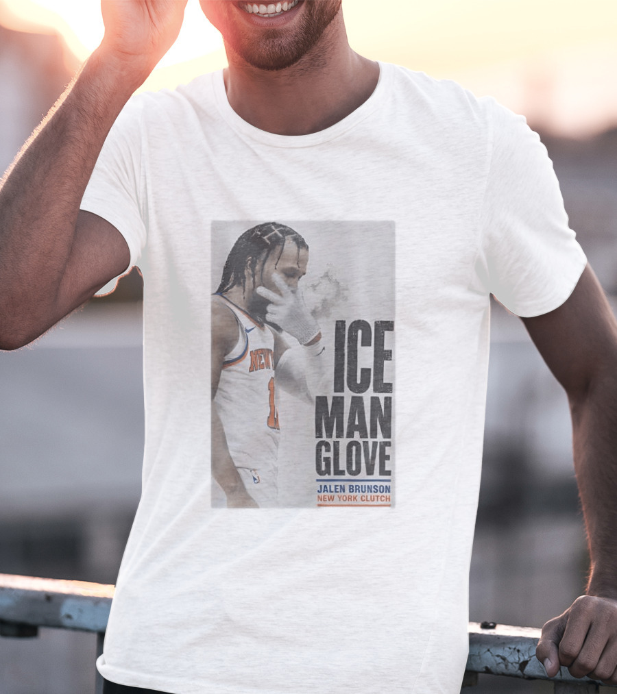 Jalen Brunson Ice Man Glove New York Knicks Clutch T-Shirt