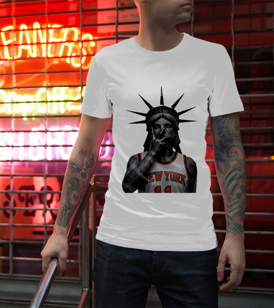 New York Knicks Jalen Brunson Statue Of Liberty Basketball Legend The Wait Is Over T-Shirt