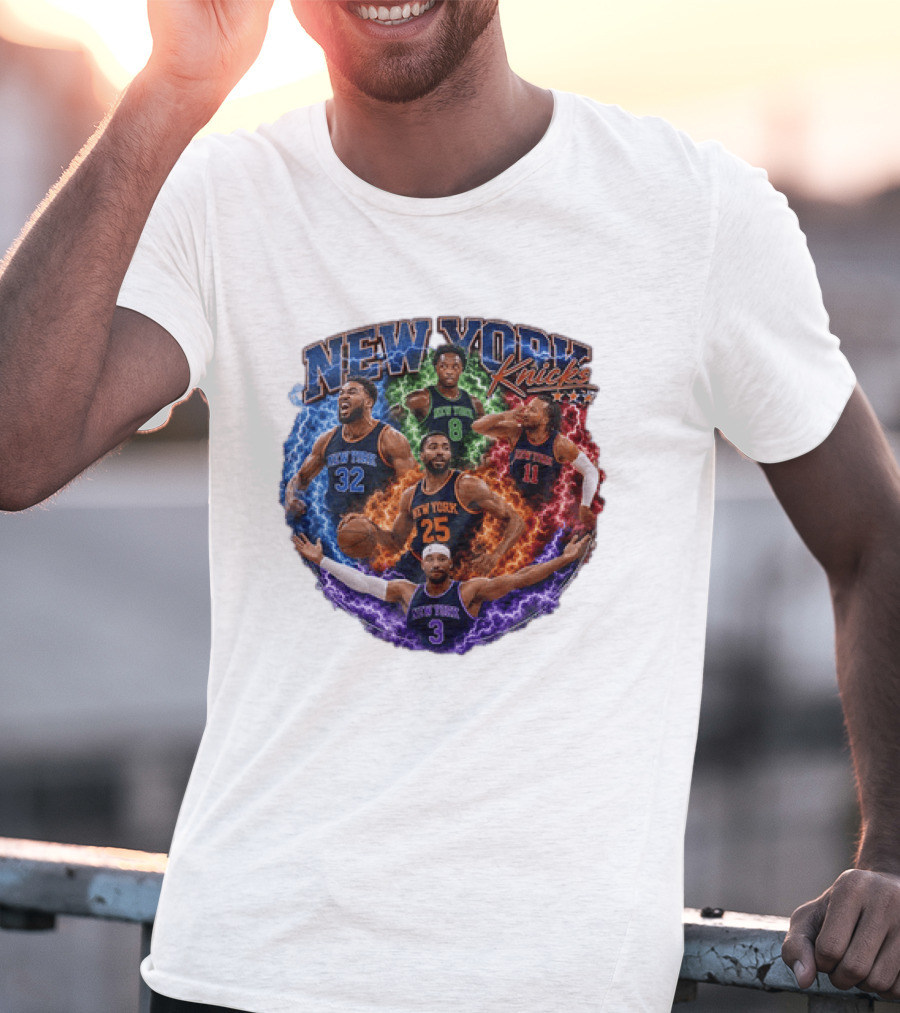 New York Knicks Karl Anthony Towns OG Anunoby Mikal Bridges Jalen Brunson Josh Hart T-Shirt