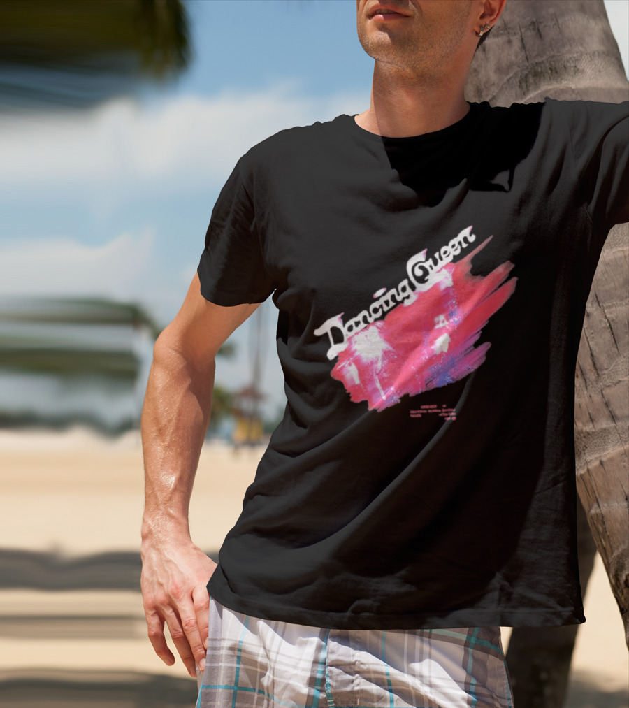 ABBA Dancing Queen Retro Red Brushstroke Photo T-Shirt
