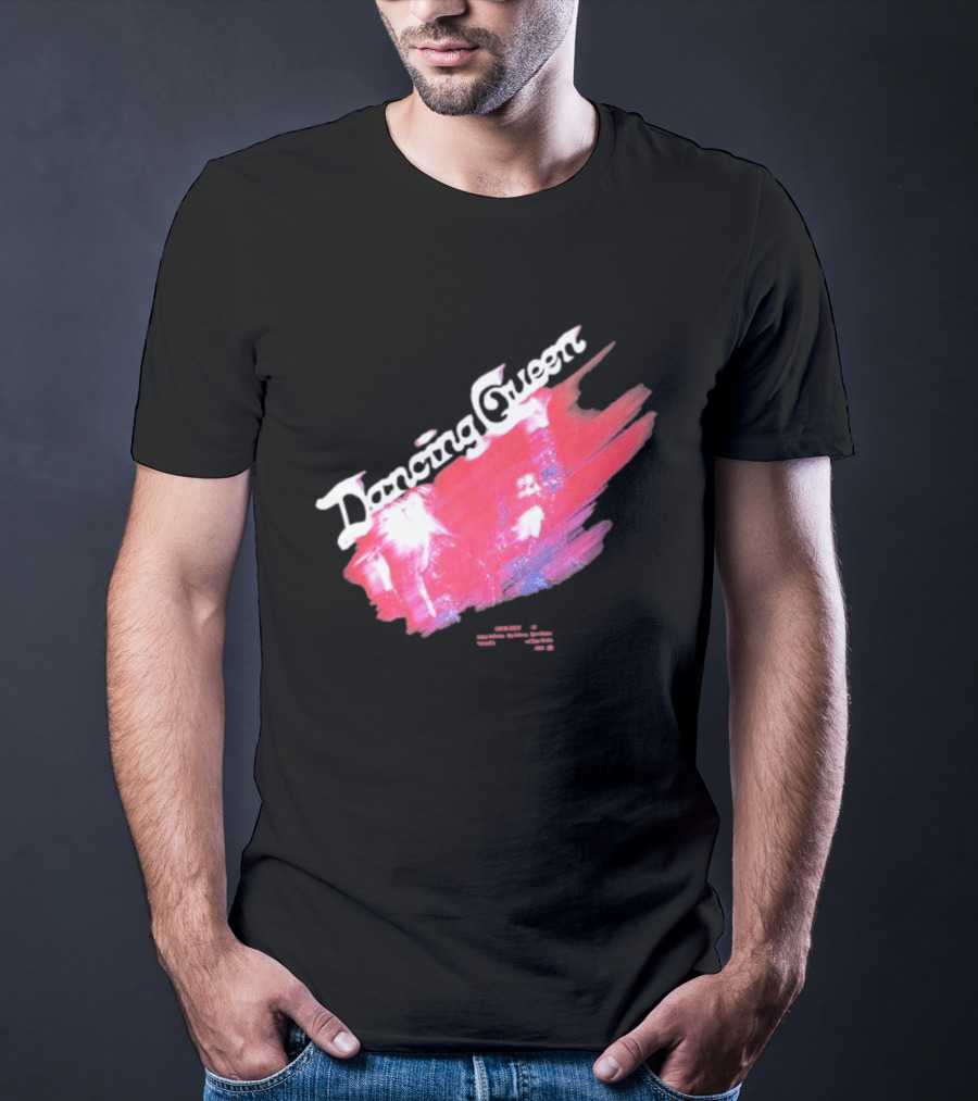 ABBA Dancing Queen Retro Red Brushstroke Photo T-Shirt