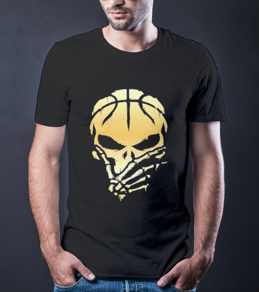The Brunisher Gold Jalen Brunson Knicks Skull Basketball T-Shirt