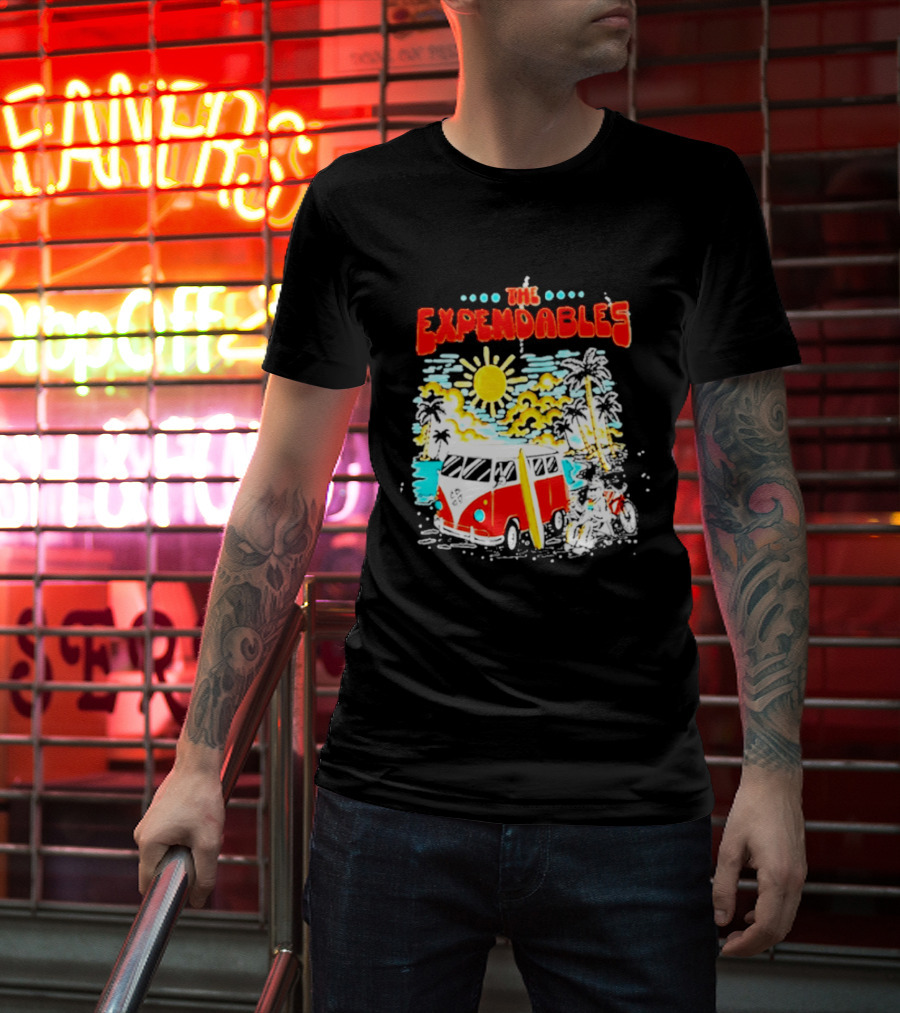 The Expendables Santa Cruz California Surf Van Beach Scene T-Shirt