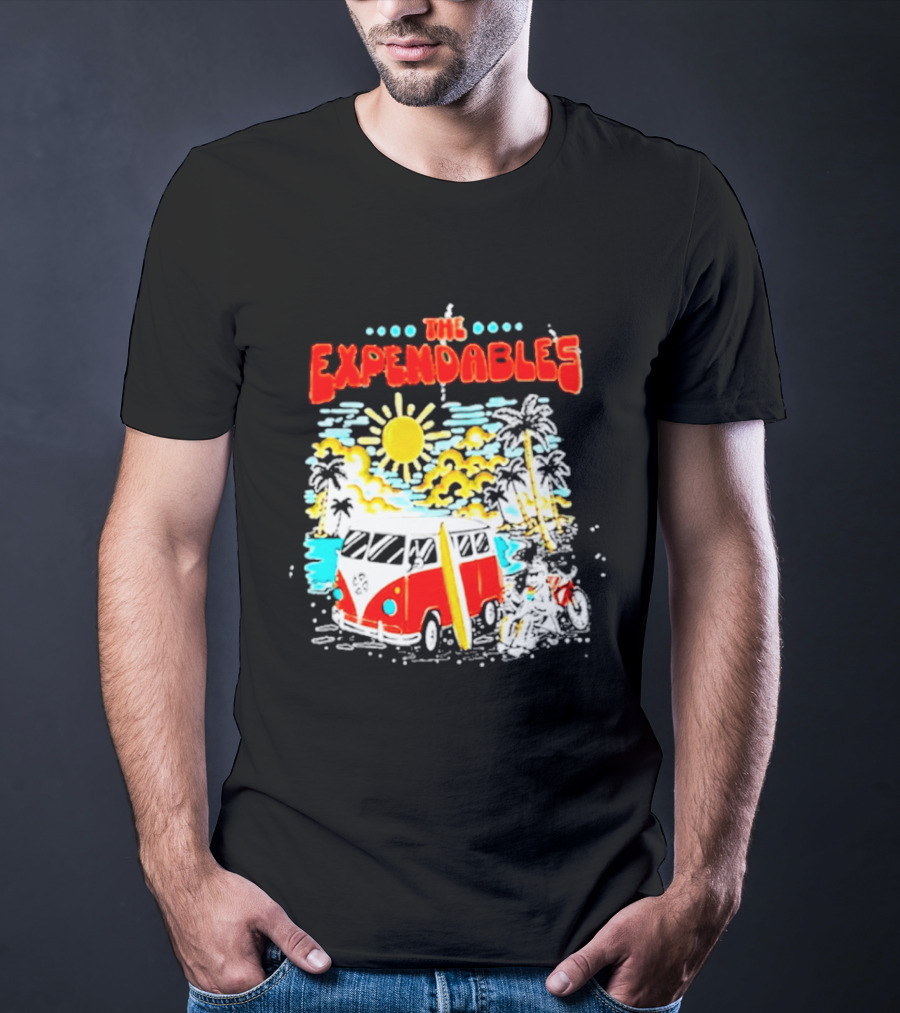 The Expendables Santa Cruz California Surf Van Beach Scene T-Shirt