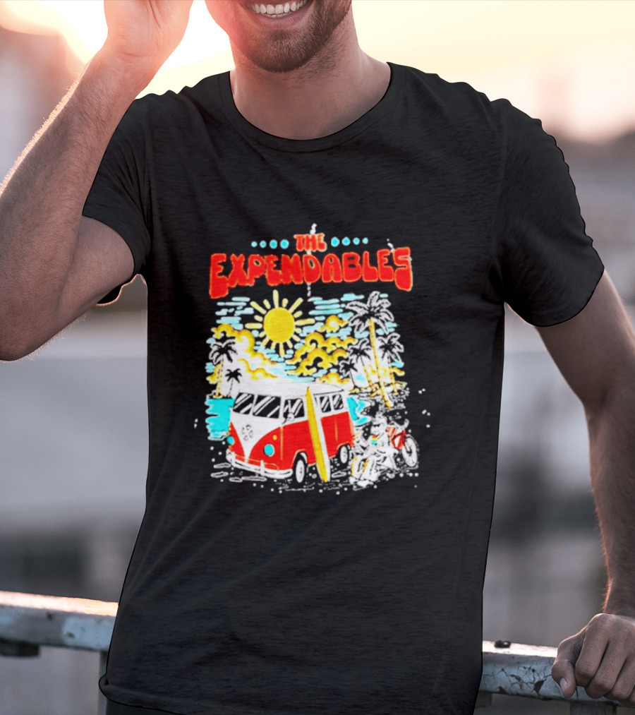 The Expendables Santa Cruz California Surf Van Beach Scene T-Shirt