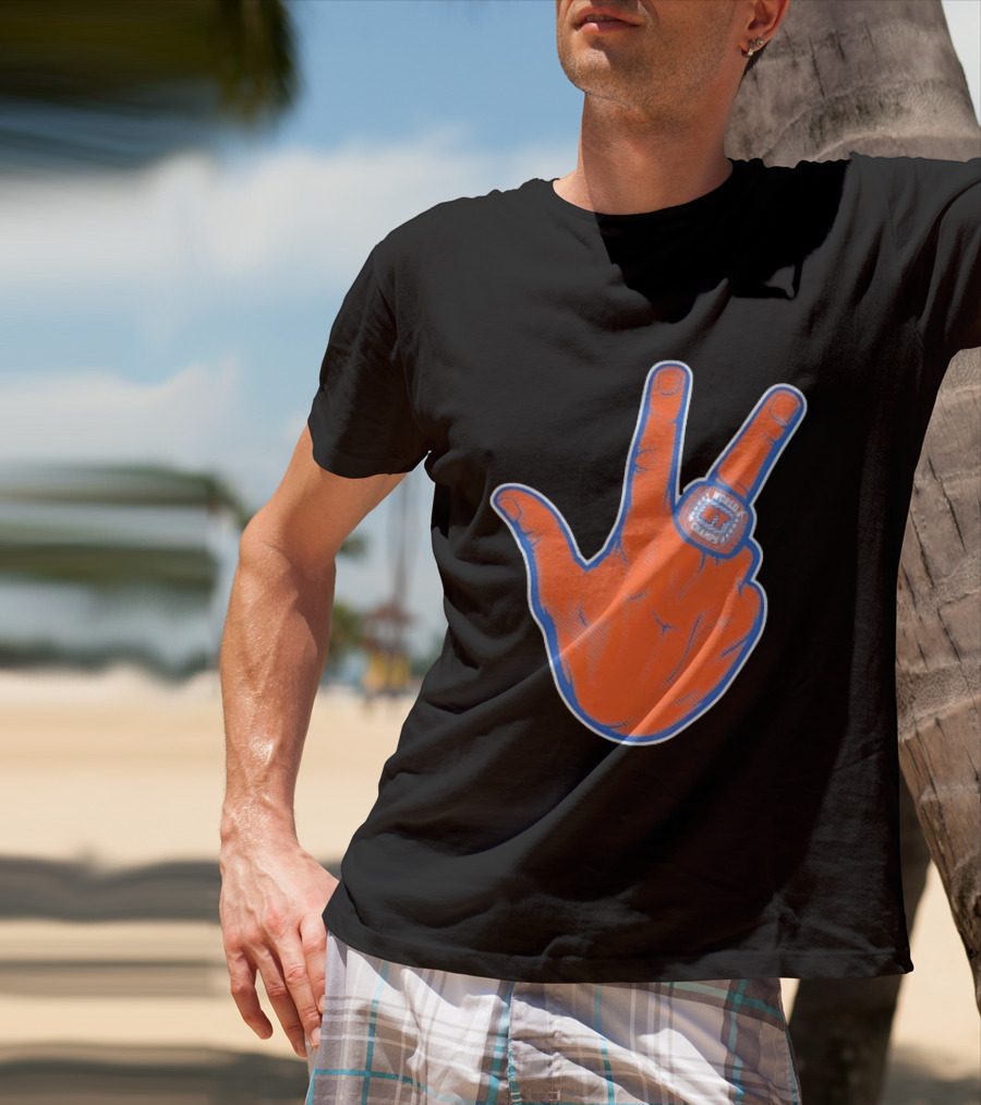 New York Knicks Jalen Brunson Peace Sign Ring Basketball Champion T-Shirt