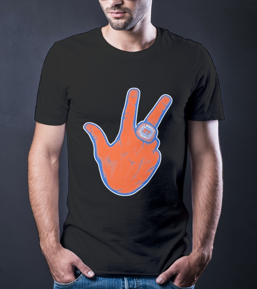 New York Knicks Jalen Brunson Peace Sign Ring Basketball Champion T-Shirt