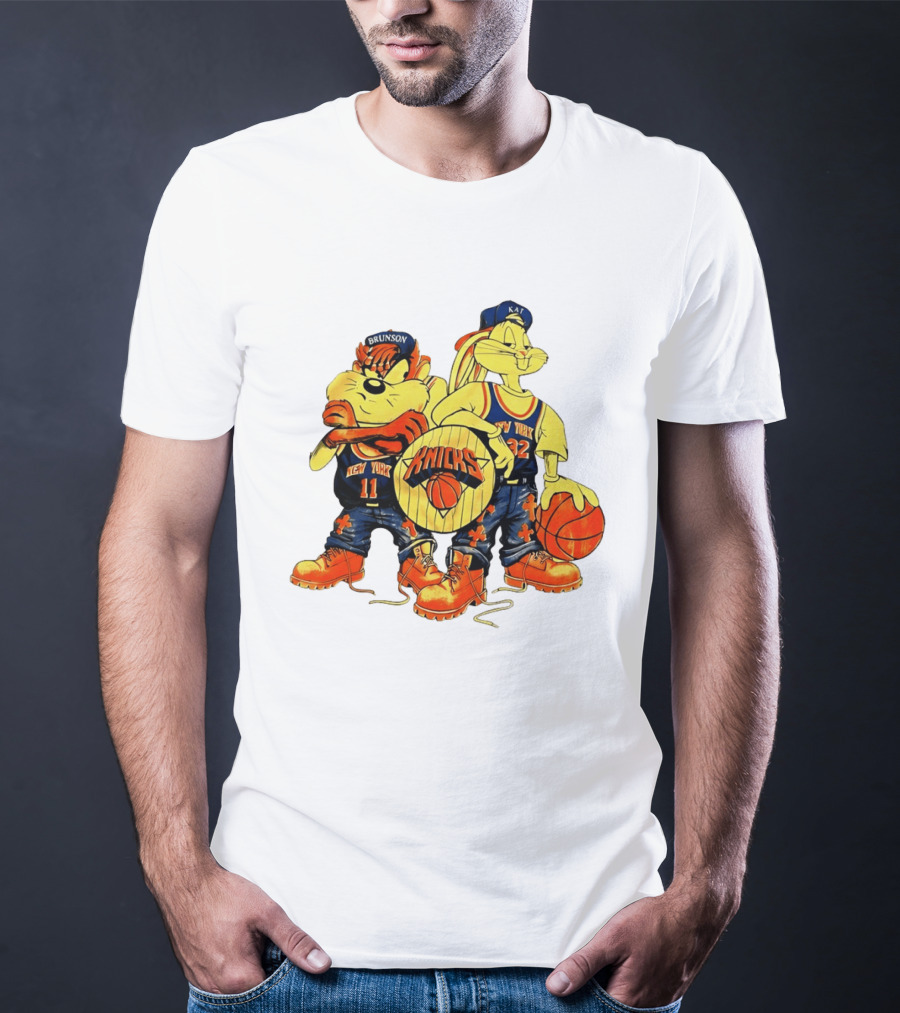 New York Knicks Bugs Bunny Taz NBA Finals Players Madison Square Garden T-Shirt