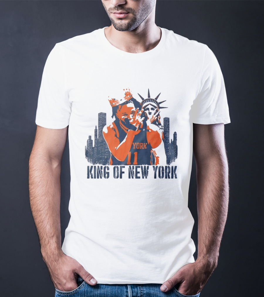Jalen Brunson King Of New York Skyline 2026 MVP Basketball T-Shirt