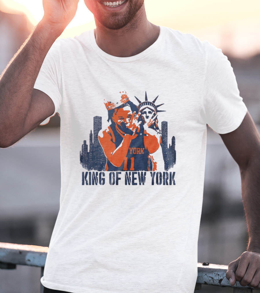 Jalen Brunson King Of New York Skyline 2026 MVP Basketball T-Shirt