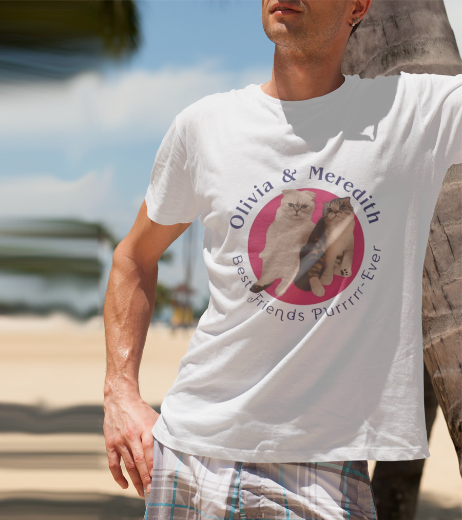 Olivia And Meredith Best Friends Purrrrr Ever Scottish Fold Cat T-Shirt
