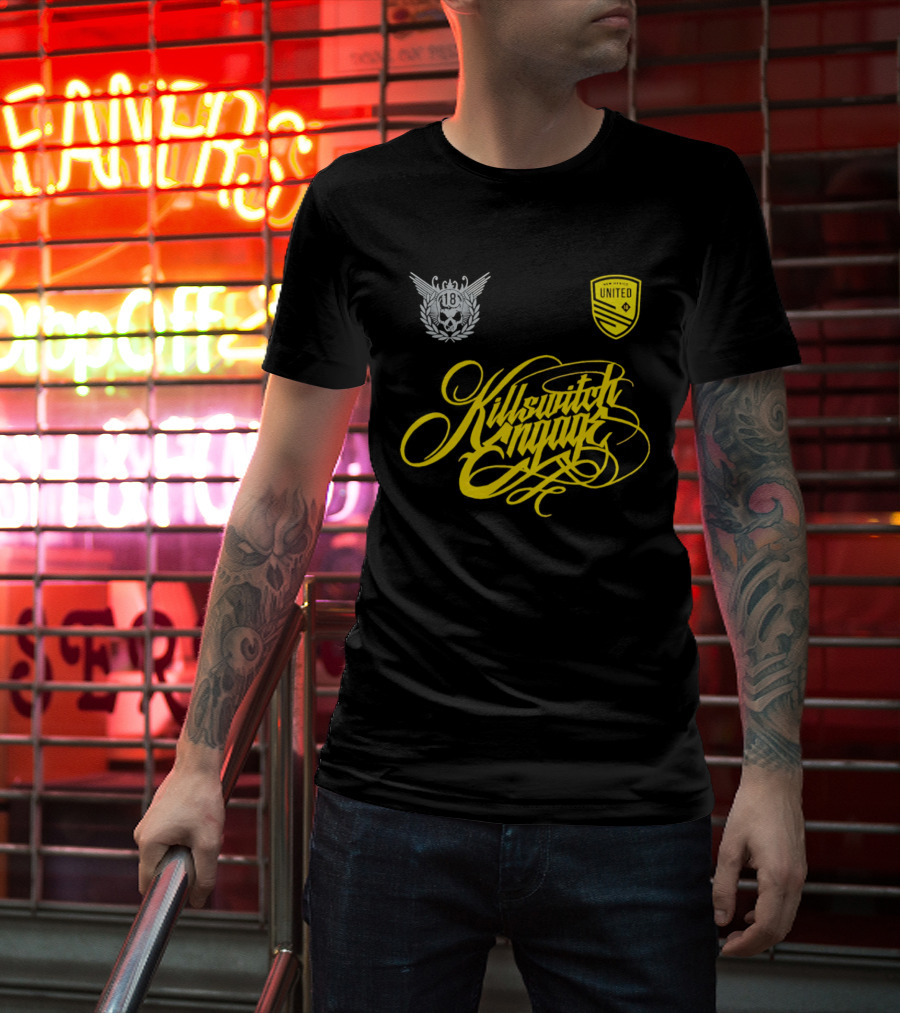 New Mexico United Killswitch Engage Collaboration Crest And Script T-Shirt