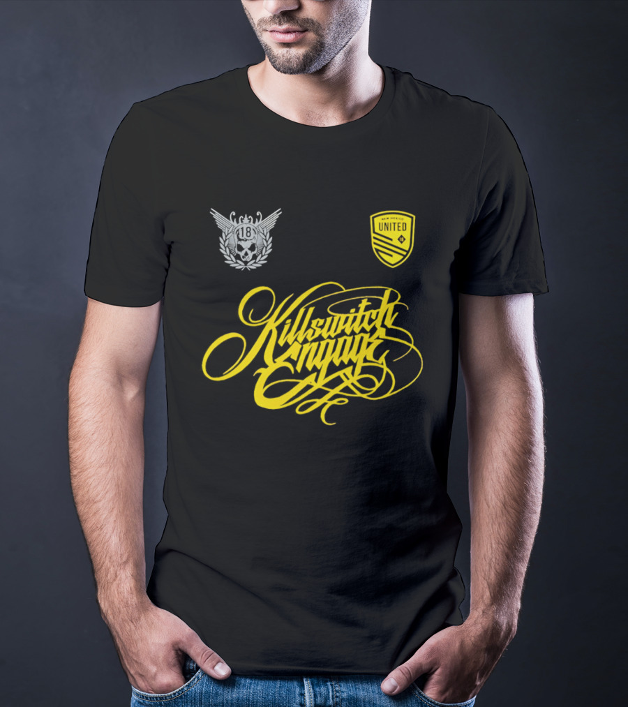 New Mexico United Killswitch Engage Collaboration Crest And Script T-Shirt