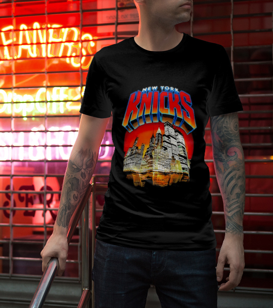 New York Knicks City Skyline Nightscape T-Shirt