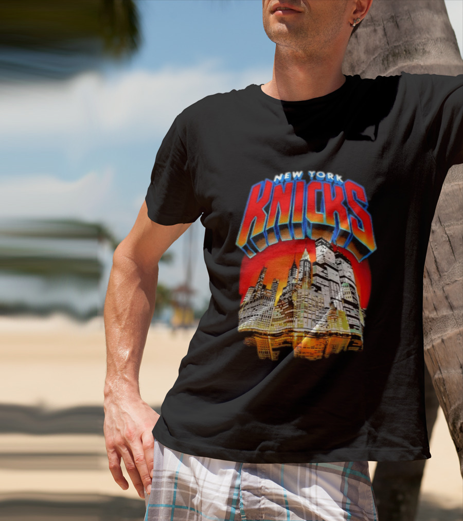 New York Knicks City Skyline Nightscape T-Shirt
