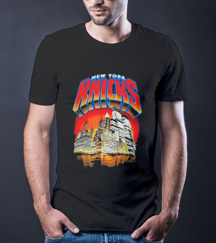New York Knicks City Skyline Nightscape T-Shirt