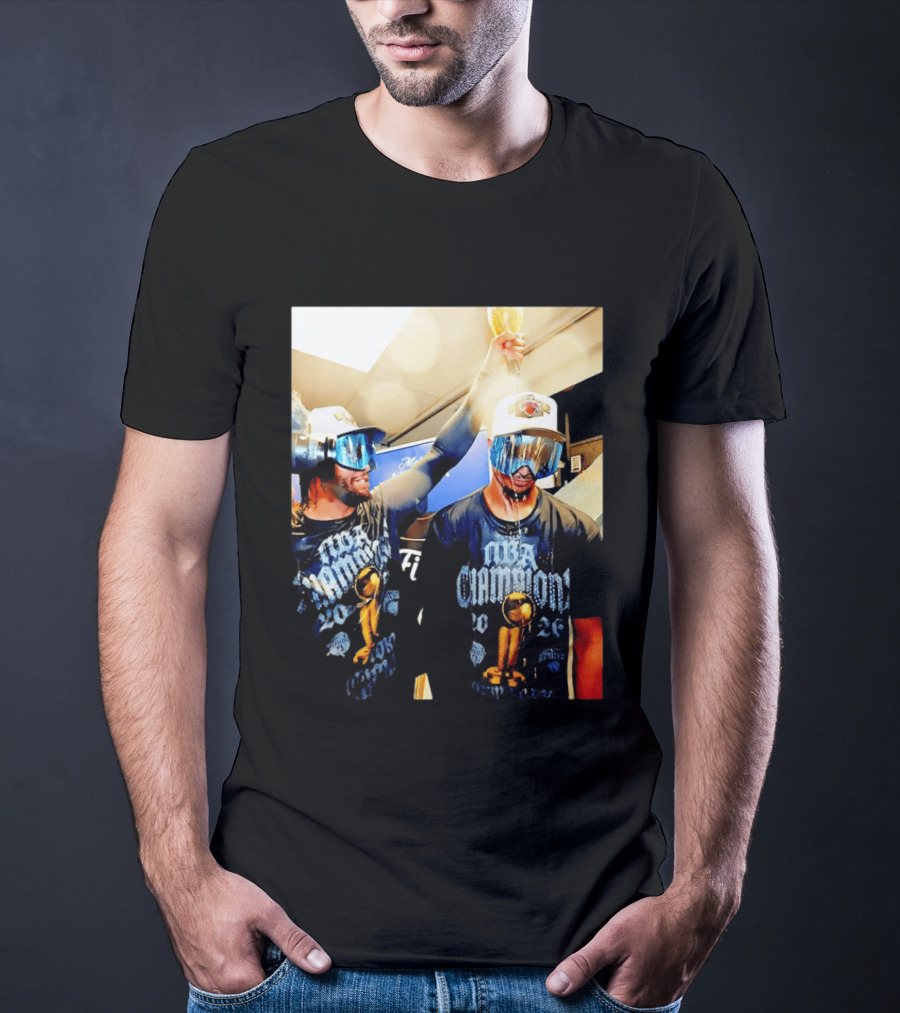 NBA Champions Celebration Jalen Brunson Josh Hart 2026 T-Shirt