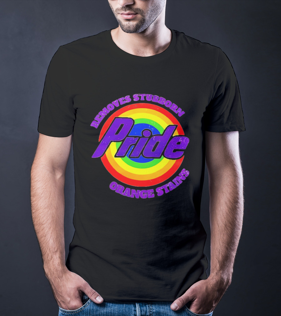 Pride Removes Stubborn Orange Stains Rainbow Circle T-Shirt