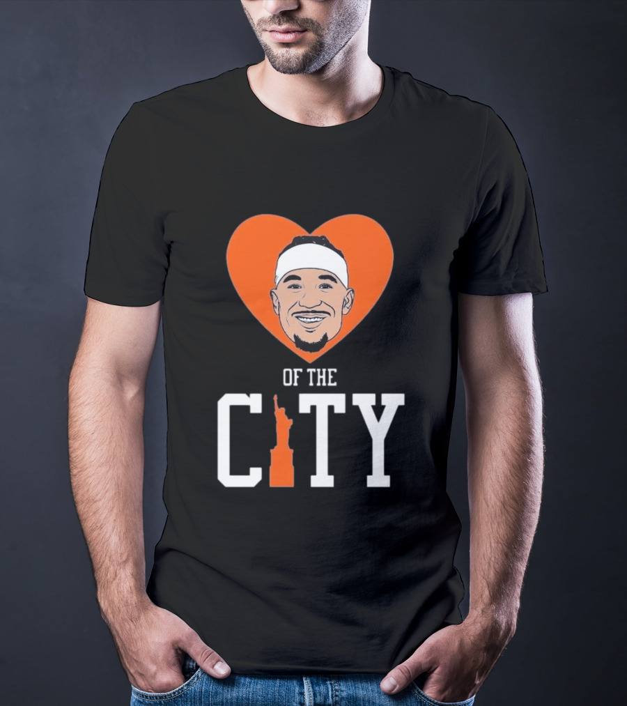 Josh Hart New York Knicks Heart Statue Of Liberty City T-Shirt