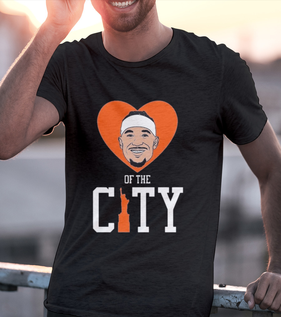 Josh Hart New York Knicks Heart Statue Of Liberty City T-Shirt