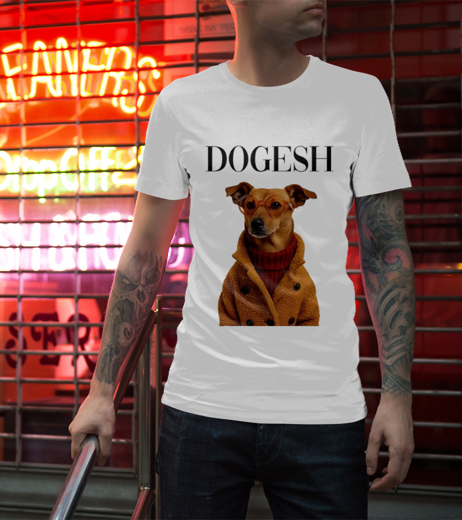 Dogesh Dapper Greyhound In Glasses And Coat T-Shirt