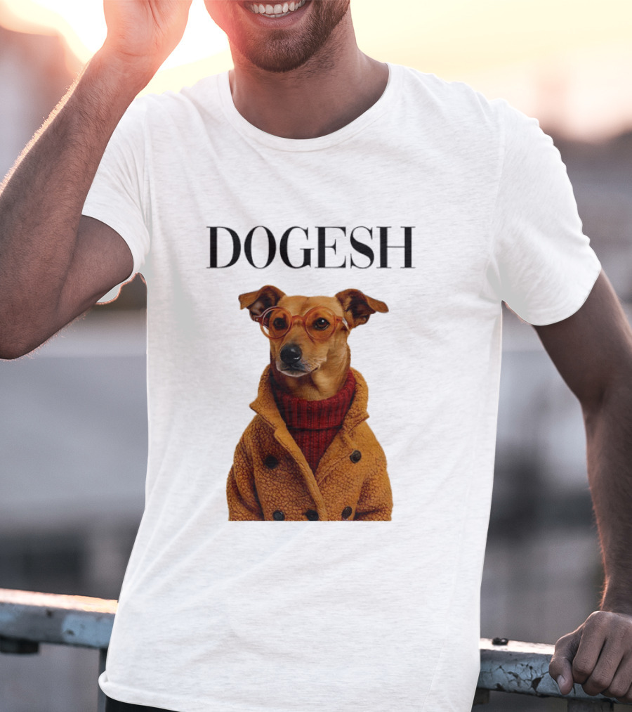 Dogesh Dapper Greyhound In Glasses And Coat T-Shirt