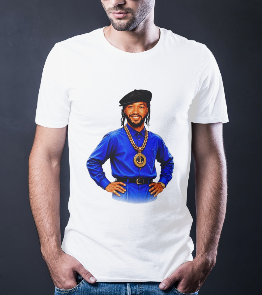 Jalen Brunson NY Knicks Always Business Never Personal Anchor Chain Beret Outfit T-Shirt