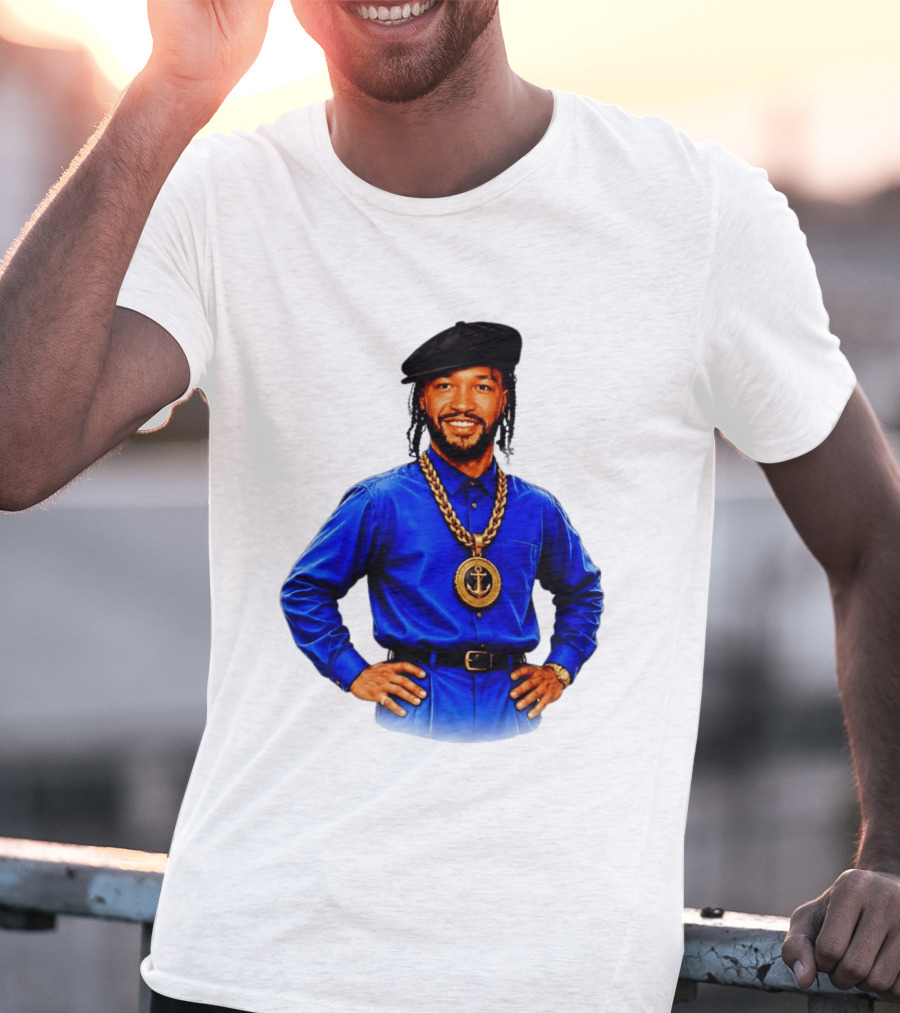 Jalen Brunson NY Knicks Always Business Never Personal Anchor Chain Beret Outfit T-Shirt