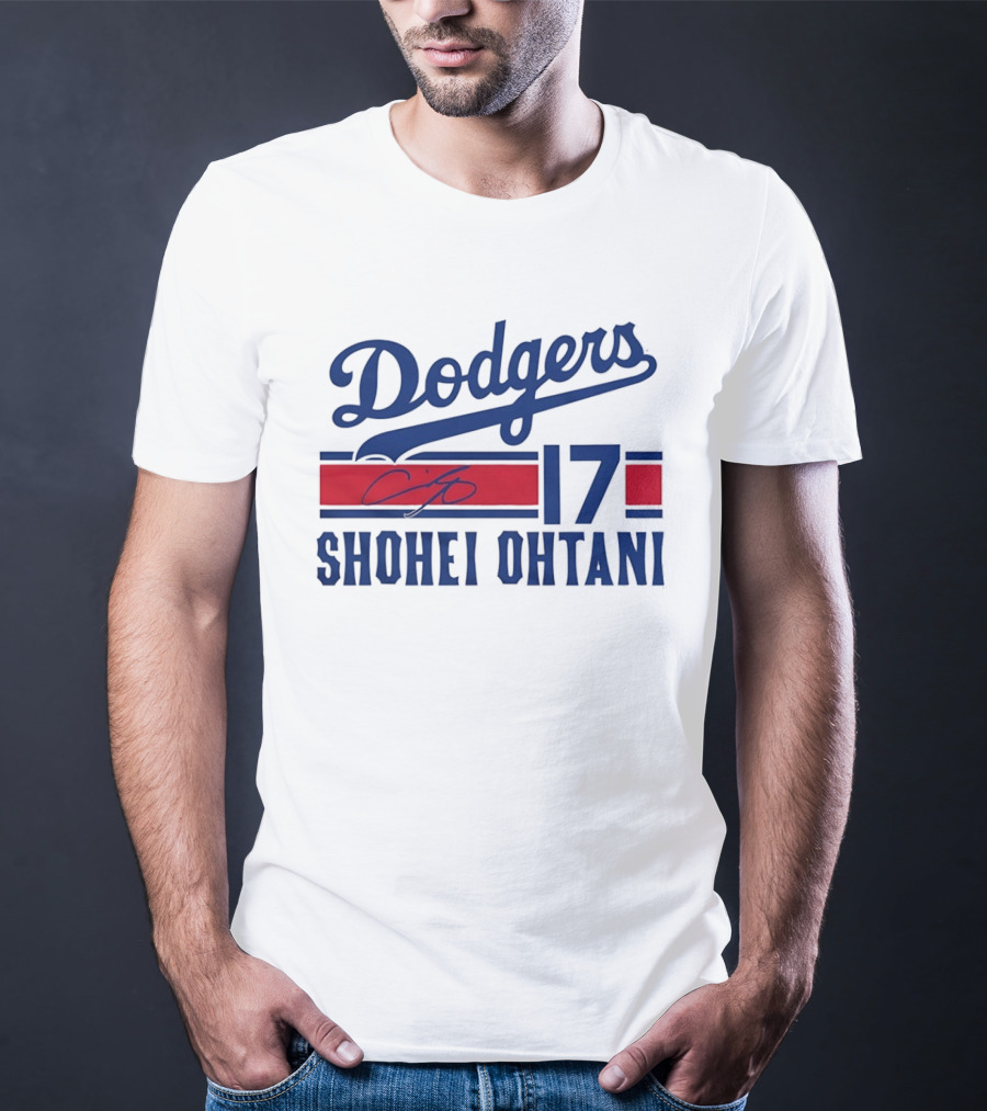 Dodgers Shohei Ohtani 17 Signature Number T-Shirt