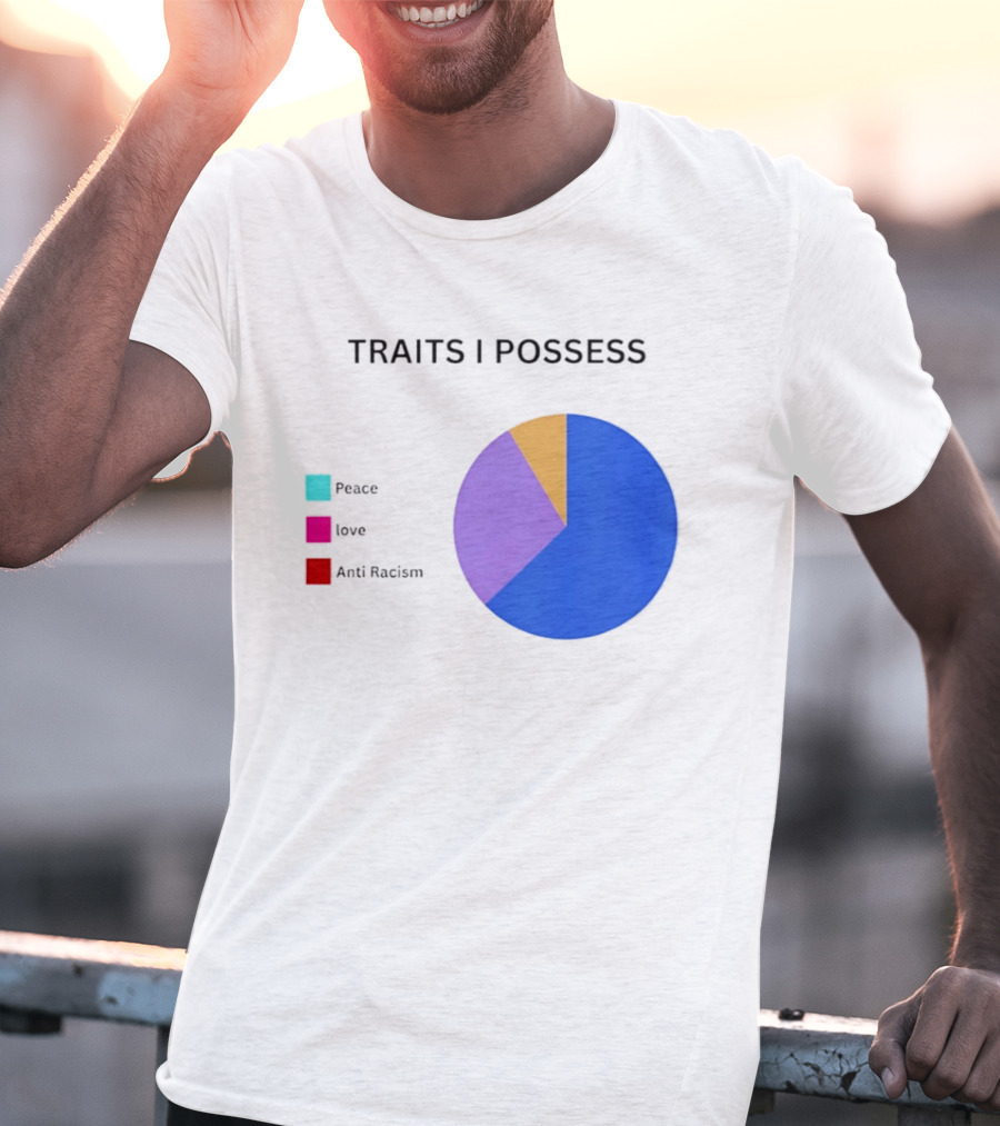 TRAITS I POSSESS Peace Love Anti Racism Chart T-Shirt