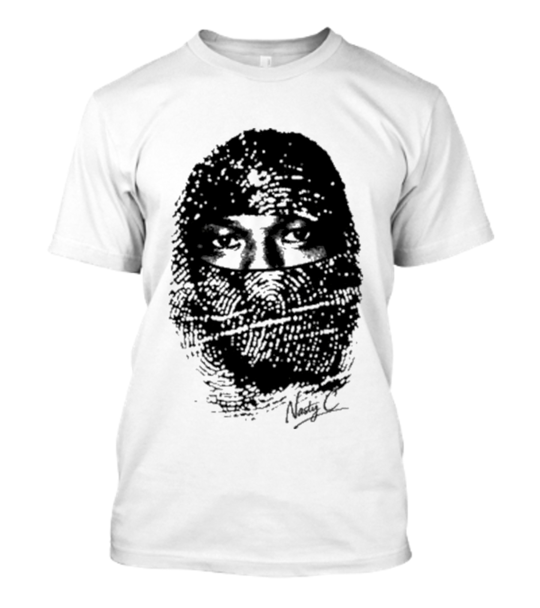 Nasty C Fingerprint Face Oversized Signature T-Shirt