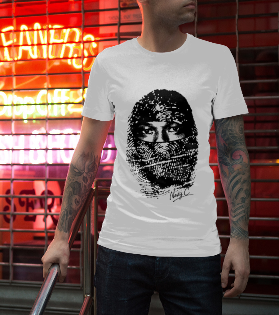 Nasty C Fingerprint Face Oversized Signature T-Shirt