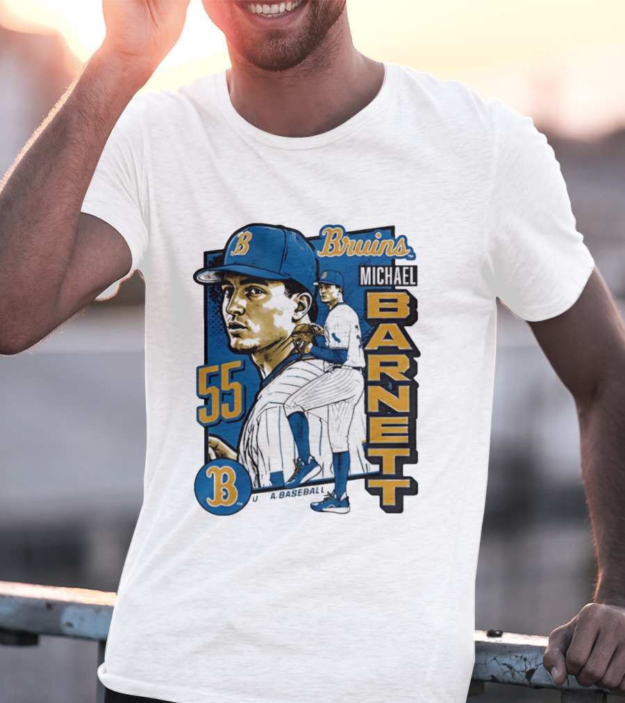 UCLA Bruins Michael Barnett 55 Baseball Pitcher T-Shirt