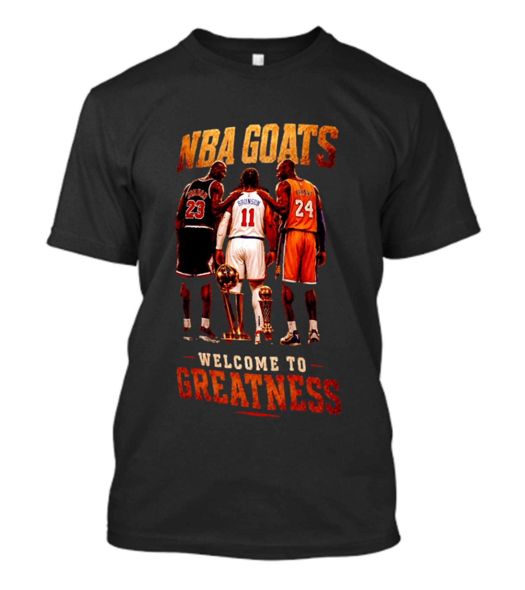 NBA GOATS Welcome To Greatness Jalen Brunson Michael Jordan Kobe Bryant T-Shirt