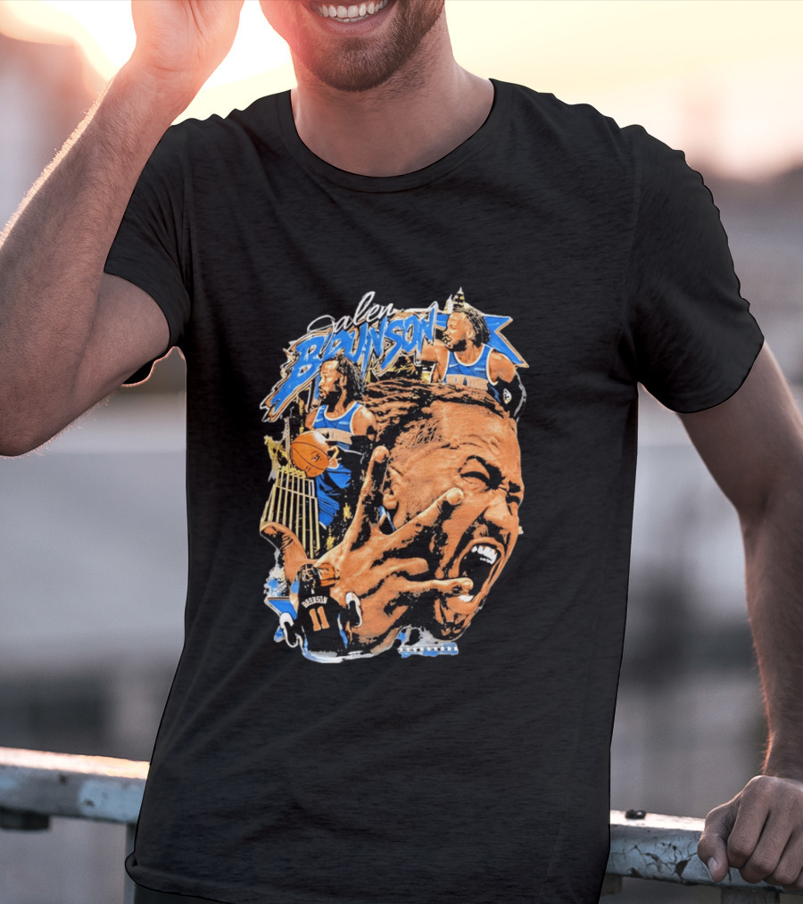 New York Knicks Jalen Brunson Basketball Collage Sports T-Shirt