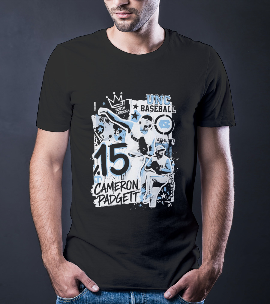 UNC Baseball Cameron Padgett 15 Tar Heels T-Shirt