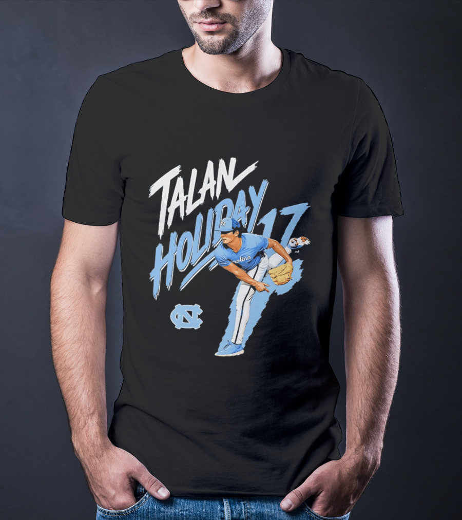 North Carolina Tar Heels Talan Holiday 17 Pitching Action T-Shirt