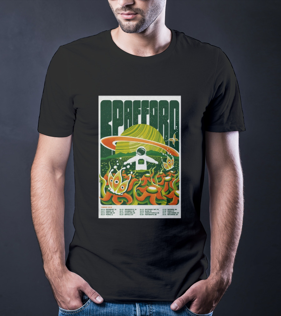 Spafford Summer 2026 Tour Space Astronaut And Alien Flowers T-Shirt