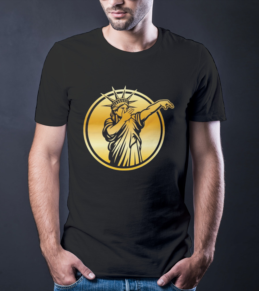 New York Knicks Jalen Brunson Statue Of Liber3 Gold T-Shirt